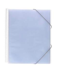 Tradineur - Carpeta de fundas de plástico, incluye 20 fundas A4, portada personalizable, gomas de cierre, material escolar, ofic