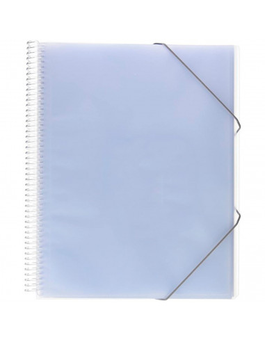 Tradineur - Carpeta de fundas de plástico, incluye 20 fundas A4, portada personalizable, gomas de cierre, material escolar, ofic