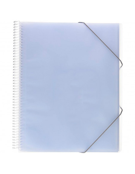 Tradineur - Carpeta de fundas de plástico, incluye 20 fundas A4, portada personalizable, gomas de cierre, material escolar, ofic