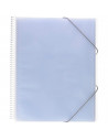Tradineur - Carpeta de fundas de plástico, incluye 20 fundas A4, portada personalizable, gomas de cierre, material escolar, ofic
