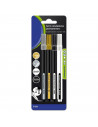 Tradineur - Pack de 4 rotuladores permanentes multisuperficie, punta de 1-1,2 mm, secado rápido, resistente al agua, bricolaje,