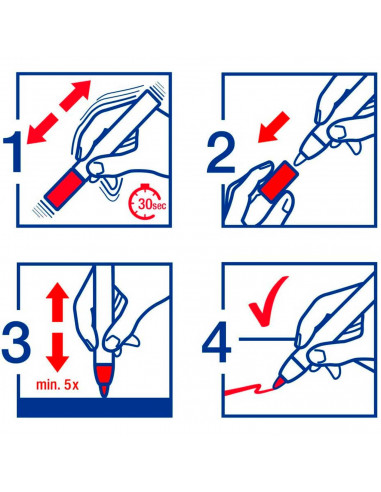 Tradineur - Pack de 4 rotuladores permanentes multisuperficie, punta de 1-1,2 mm, secado rápido, resistente al agua, bricolaje,