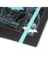 Tradineur - Carpeta / Archivador de Batman de cartón resistente, con 4 anillas de metal, ideal para el curso escolar. Medidas 32
