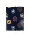 Tradineur - Carpeta de las casas de Hogwarts, de cartón resistente, con solapas y 2 gomas, ideal para el curso escolar. Medidas