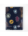 Tradineur - Carpeta de las casas de Hogwarts, de cartón resistente, con solapas y 2 gomas, ideal para el curso escolar. Medidas