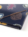 Tradineur - Carpeta de las casas de Hogwarts, de cartón resistente, con solapas y 2 gomas, ideal para el curso escolar. Medidas