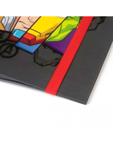 Tradineur - Carpeta / Archivador de los Vengadores de cartón resistente, con 4 anillas de metal, ideal para el curso escolar. Me