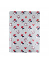 Tradineur - Carpeta de logos de Minnie Mouse, de cartón resistente, con solapas y 2 gomas, ideal para el curso escolar. Medidas