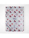Tradineur - Carpeta de logos de Minnie Mouse, de cartón resistente, con solapas y 2 gomas, ideal para el curso escolar. Medidas