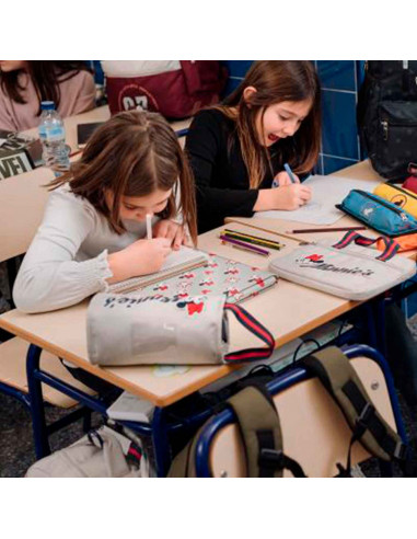 Tradineur - Carpeta de logos de Minnie Mouse, de cartón resistente, con solapas y 2 gomas, ideal para el curso escolar. Medidas