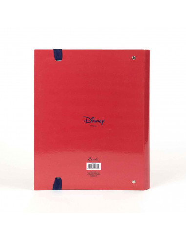 Tradineur - Carpeta / Archivador de Minnie Mouse de cartón resistente, con 4 anillas de metal, ideal para el curso escolar. Medi