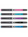 Tradineur - Pack de 5 bolígrafos de colores con punta de bola, 0,5 mm, tinta líquida, escritura suave y precisa, uso escolar, of