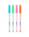 Tradineur - Pack de 4 bolígrafos de colores pastel con punta de 1 mm, escritura suave y precisa, uso escolar, oficinas