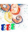 Tradineur - Set de 4 lápices HB con goma de borrar y afilalápiz, grafito, escritura suave y precisa, material escolar, oficinas