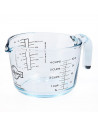 Jarra medidora de vidrio de 15,5 x 10,7 x 21 cm con capacidad de 1 litro. Recipiente para medir, especial para labores de cocina