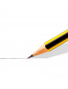 Tradineur - Set de 4 lápices con goma de borrar, 2 HB, 1 H y 1 B, grafito, escritura suave y precisa, material escolar, oficinas