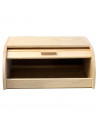Tradineur - Pack de 2 paneras de madera con tapa de persiana 15,5 x 35,2 x 24,5 cm, contenedor para pan de madera natural, recip