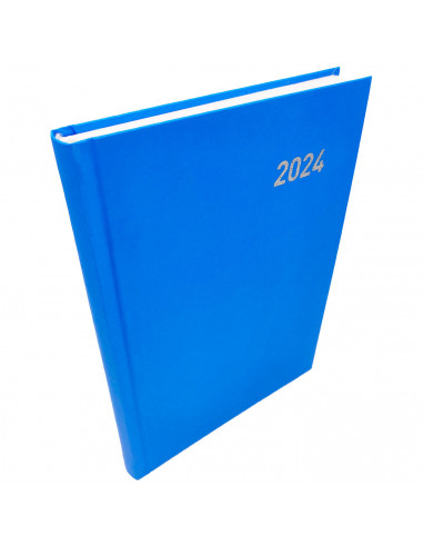 Tradineur - Agenda 2024 con tapa dura, modelo París, vista día página, enero a diciembre, cinta marcapáginas, planificador anual