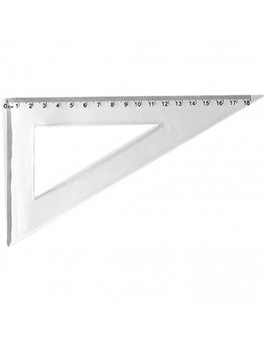 Tradineur - Set de 4 reglas - Dibujo técnico - Incluye: Regla 30 cm, escuadra 13 cm, cartabón 18 cm y transportador 10 cm.