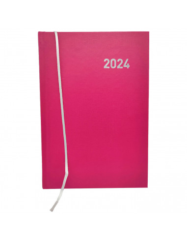 Tradineur - Agenda 2024, enero a diciembre, día página, tapa dura y cinta marcapáginas, planificador anual de tareas, citas (Gra