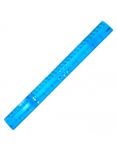 Tradineur - Juego de 4 reglas para clases - Dibujo técnico - Incluye: Regla 30 cm, escuadra 160 mm, cartabón 230 mm y transporta