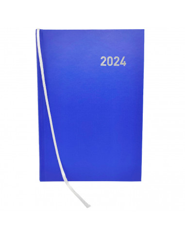 Tradineur - Agenda 2024, vista día página, enero a diciembre, tapa dura y cinta marcapáginas, planificador anual de tareas, cita