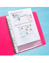 Tradineur - Pack de 100 fundas de plástico transparente A4, multitaladro, 16 agujeros, ordenar y clasificar apuntes, documentos,