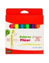 Tradineur - Caja de témperas sólidas en stick en color fluor - 6 Colores Diferentes - Acabado cera y tempera - Ideal para los ni