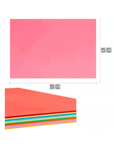 Tradineur - Pack de 40 papel charol - Ideal para que los niños hagan manualidades en la escuela y en el hogar. - 33 x 23 cm