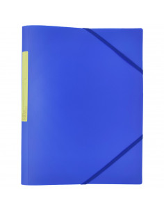 Tradineur - Carpeta de plástico A4 con gomas elásticas y 3 solapas, tamaño folio, guardar apuntes, documentos, estudiantes, ofic