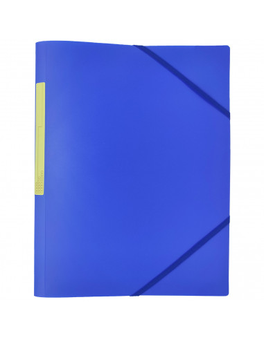 Tradineur - Carpeta de plástico A4 con gomas elásticas y 3 solapas, tamaño folio, guardar apuntes, documentos, estudiantes, ofic
