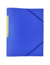 Tradineur - Carpeta de plástico A4 con gomas elásticas y 3 solapas, tamaño folio, guardar apuntes, documentos, estudiantes, ofic