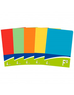 Tradineur - Pack de 4 carpetas de cartón de 32 x 23,5 cm - Tamaño folio - Juego de 4 carpetas para guardar papeles, ideal para e