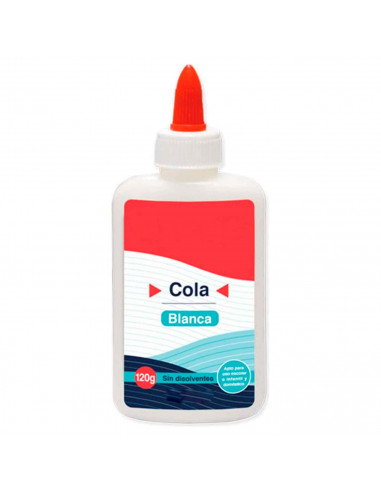 Tradineur - Pegamento escolar de 120 g - Cola blanca - Pega: Madera, papel, cartón, tejidos, cuero, corcho, etc. - Ideal pera us