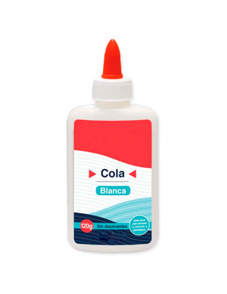 Tradineur - Pegamento escolar de 120 g - Cola blanca - Pega: Madera, papel, cartón, tejidos, cuero, corcho, etc. - Ideal pera us