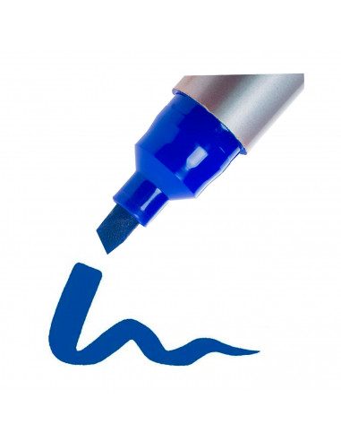 Tradineur - Rotulador permanente, punta biselada, trazo 4/8 mm, universal, secado rápido, resistente al agua, material oficina,