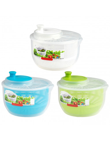 Tradineur - Centrifugadora de ensalada y verduras - Capacidad de 2,7 litros - Facil Manejo y sujecion segura - Apto para uso ali