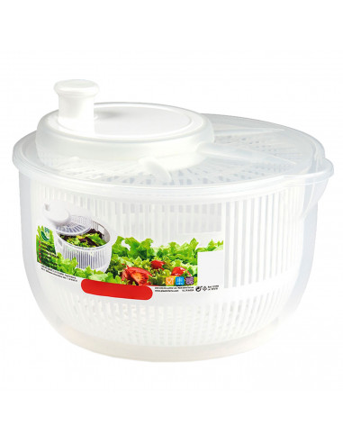 Tradineur - Centrifugadora de ensalada y verduras - Capacidad de 2,7 litros - Facil Manejo y sujecion segura - Apto para uso ali