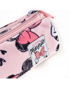 Tradineur - Estuche circular para el curso escolar de Minnie Mouse con varias caras de Minnie y cierre de cremallera. Medidas 23