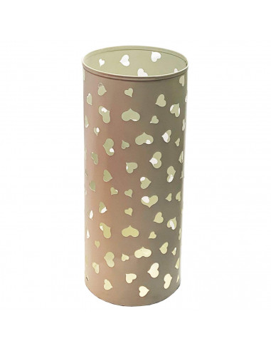 Paragüero metálico redondo de color surtido(negro y marfíl) de 45x19 cm soporte para paraguas cilíndrico de hierro, diseño con c