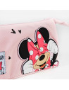 Tradineur - Estuche de 3 compartimentos ideal para el curso escolar de Minnie Mouse con caras de Minnie y cierre de cremallera.