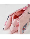 Tradineur - Estuche de 3 compartimentos ideal para el curso escolar de Minnie Mouse con caras de Minnie y cierre de cremallera.