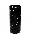 Paragüero metálico redondo de color surtido(negro y marfíl) de 39,5 x17 cm soporte para paraguas cilíndrico de hierro, diseño co