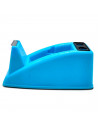 Tradineur - Portacelo - Fabricado en plástico PVC - Base antideslizante - Máximo de cinta 25 mm. - 6 x 6 x 13 cm - Color Azul