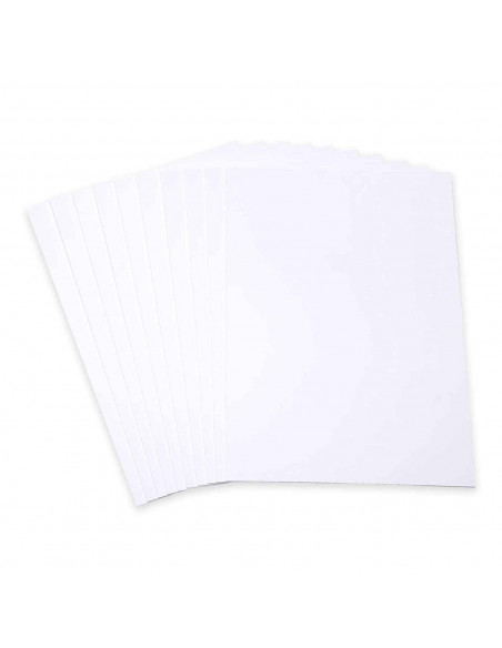 Tradineur - Pack de 4 blocks de 12 cartulinas - Color blanco - Tamaño/Formato A4 - Ideal para que los niños hagan manualidades e