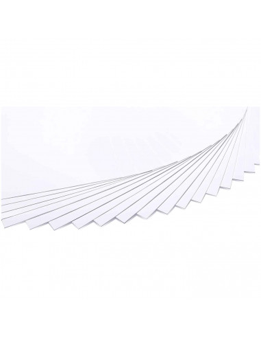 Tradineur - Pack de 4 blocks de 12 cartulinas - Color blanco - Tamaño/Formato A4 - Ideal para que los niños hagan manualidades e