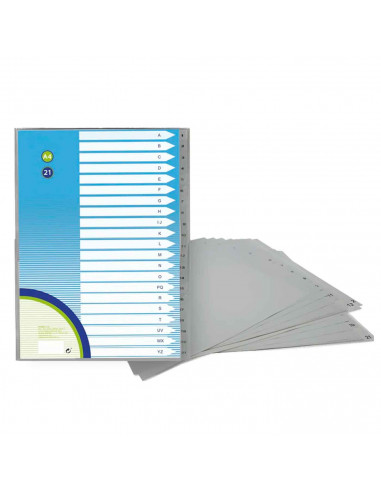 Tradineur - Pack de 3 separadores A-Z - Formato A4 - Ideal para organizar tus archivos y documentos importantes - 30 x 22,5 cm.