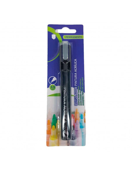 Tradineur -Rotulador blanco acrílico para todo tipo de superficies - Apto para piedra, cerámica, lienzo, madera, tela, vidrio, m