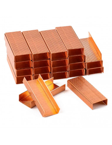 Tradineur - Caja de 2000 grapas - Fabricadas en cobre - Apto para todas las grapadoras populares y la mayoría de grapadoras (22/