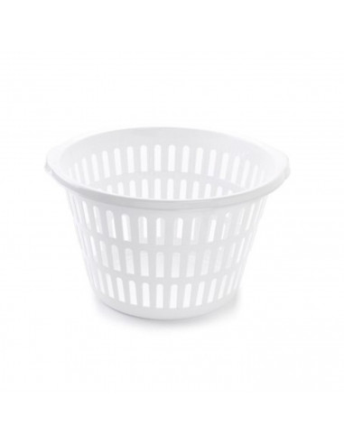 Tradineur - Cesta para la ropa redonda, cesta colada redonda, color blanco 47 x 45 x 28 cm